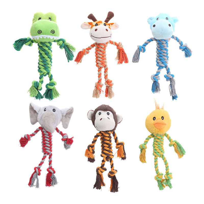 DHPET Plush Dog Toy Squeaky Cute Stuffed Animal Toy for Small Medium Dogs Teething Chew Toy for Puppy Interactive Playmate Reduces Anxiety Durable - view 3