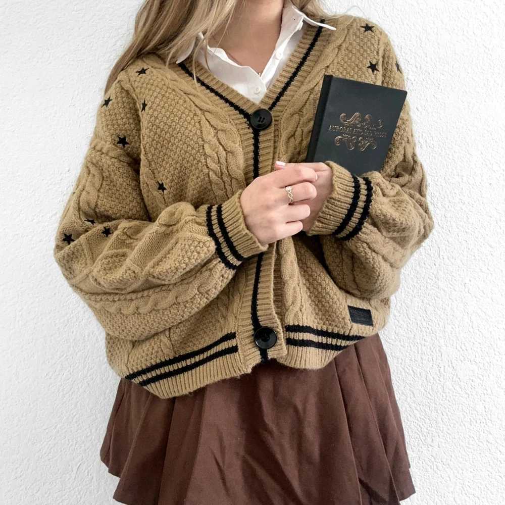 Unisex TS Fearless Cardigan Knitted Brown Valentine Gift VersatileT251101