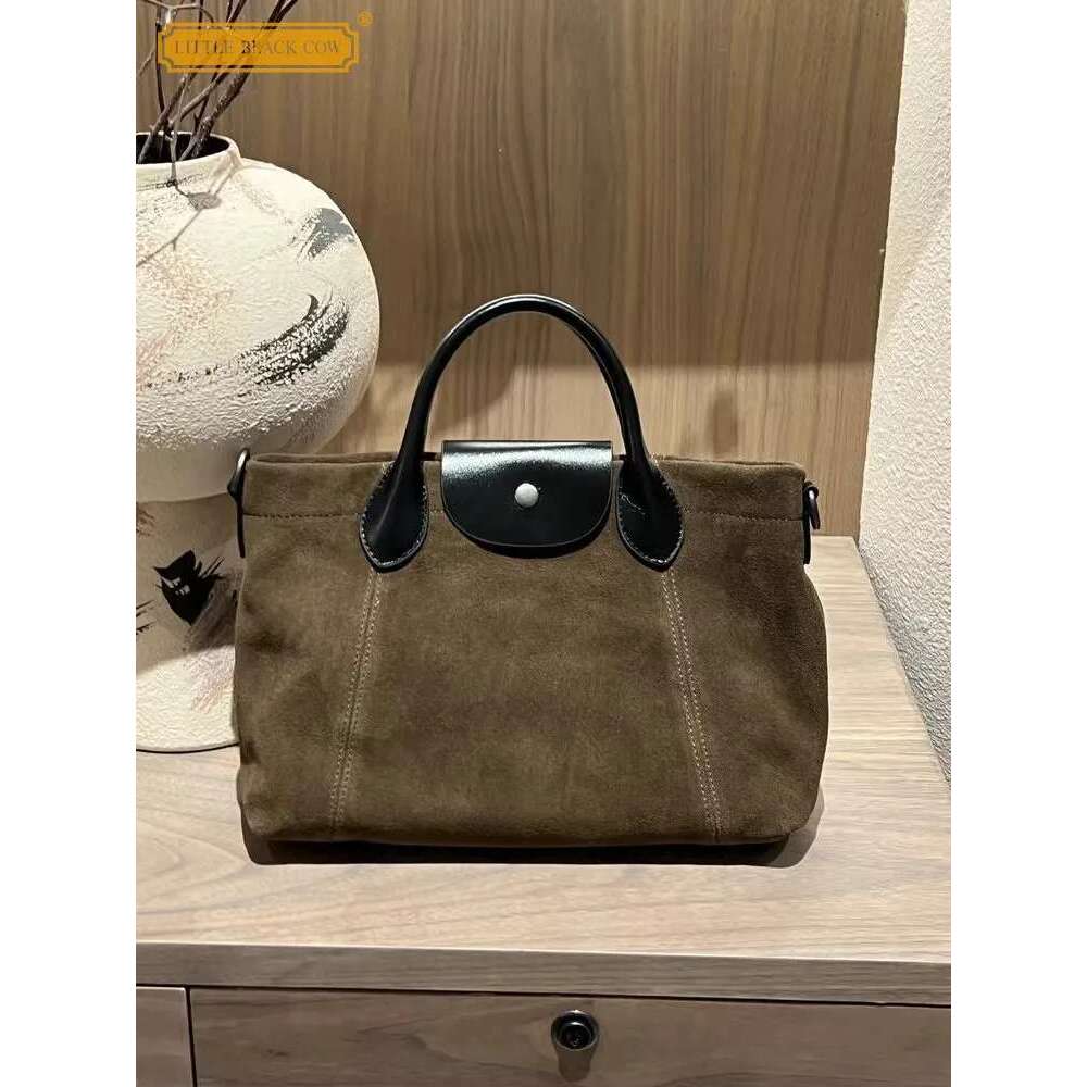 Women's Bags Women Casual Totes Handbag Autumn Winter Vintage Cow Suede Shoulder Bag Fashion Flap Soft Leather Strap Crossbody Bags