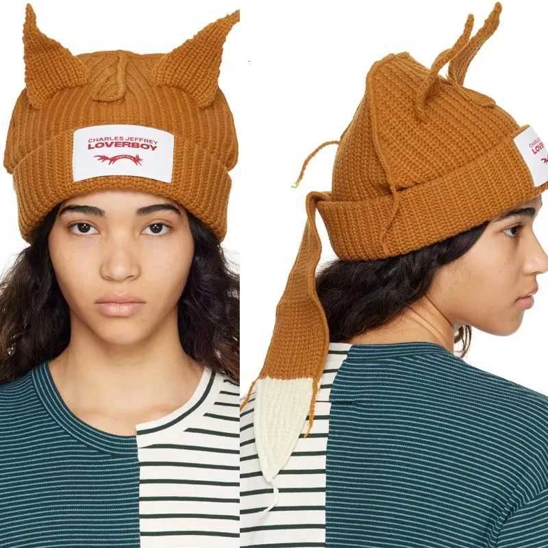 2024 New Cute Long Tail Hat Men Women Crochet Knitted Hat Costume Beanies Winter Girls Boys Hiphop Skullies CAPs Y2k GiftXJ251101
