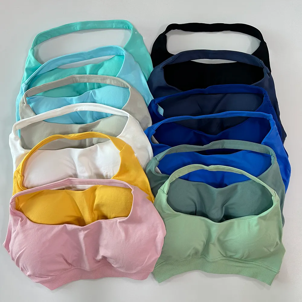 Impact Sport 2 Pieces Seamless Yoga Set Halter Bra Top High Waist Workout Scrunch Shorts Summer Fiess Clothes Gym Suit Outfit Active Wear