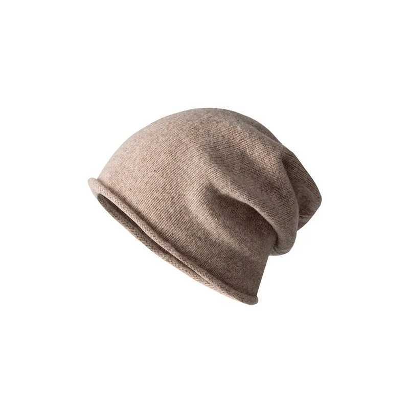 100 Pure Wool Knitted Women Beanies HighQuality Versatile Solid Warm Trend Hat Classical Simple Wool Slouchy Heap Hats Men CapXJ251101