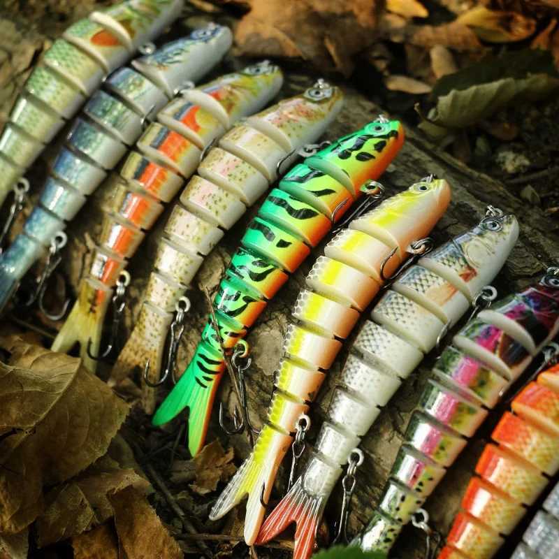 Multi Jointed Fishing Lure 10cm/12.4g Slow Sinking Bionic Segmented Bait Wobble Tackle for Freshwater Saltwater Pesca 5/3/1PcsZ250401