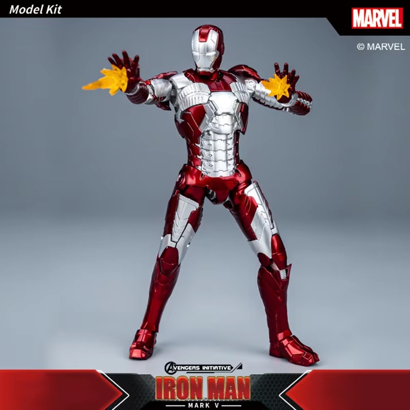 Fondjoy Marvel Avengers Iron Man MK5 1/12 Scale ABS Action Figure, Movable Joints Collectible Model Kit for Boys Adult Collectors, Birthday Gifts