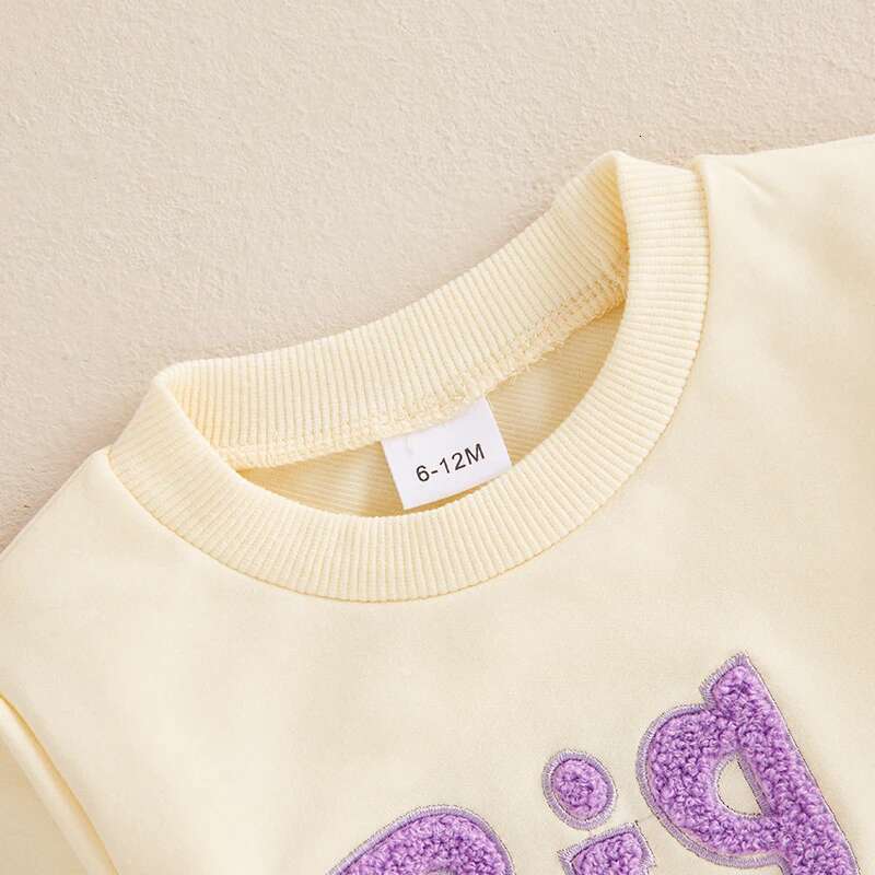 Ddmyshoesvip Children S Girls Embroidered Letter Long Sleeve Crew Neck Sweatshirt Pullover Hoodie Clothing For Fall Winter Season