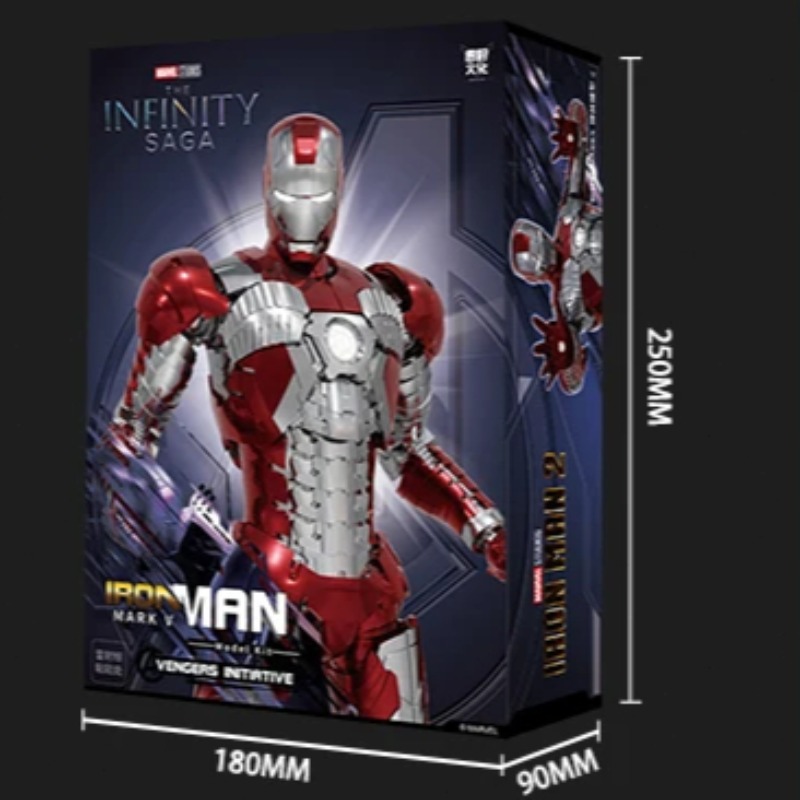 Fondjoy Marvel Avengers Iron Man MK5 1/12 Scale ABS Action Figure, Movable Joints Collectible Model Kit for Boys Adult Collectors, Birthday Gifts