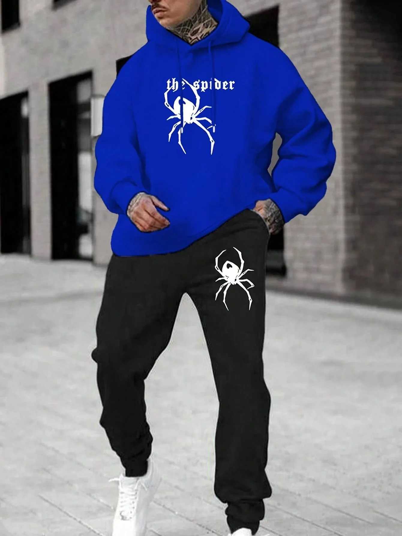 Tracksuit Sets Mens Casual Fleece Warm Hoodies Pants 2PCS Mens Long Sleeve Sport Suit Male Pullover Hoodies Sports ClothingT251101