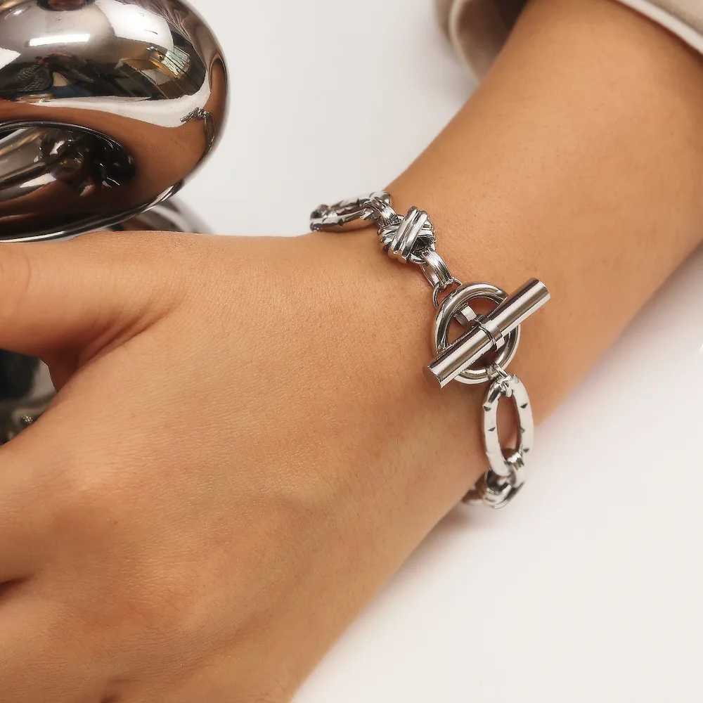 New Hip Hop 316L Stainless Steel DIY Chain Bracelet Suitable for Women Heavy Fashion Aesthetics Punk Jewelry Y250329