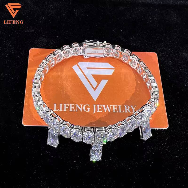 6 mm Custom VVS Moissanite Tennis Bracelet Pass Diamond Tester 925 Sterling Silver Iced Out Fashion Jewelry Hip Hop Tennis Chain