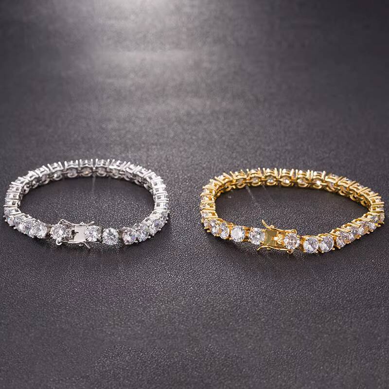 Lateefah OEM Iced Out Hip Hop Moissanite Jewelry 3mm High Quality Mens Moissanite Tennis Chain