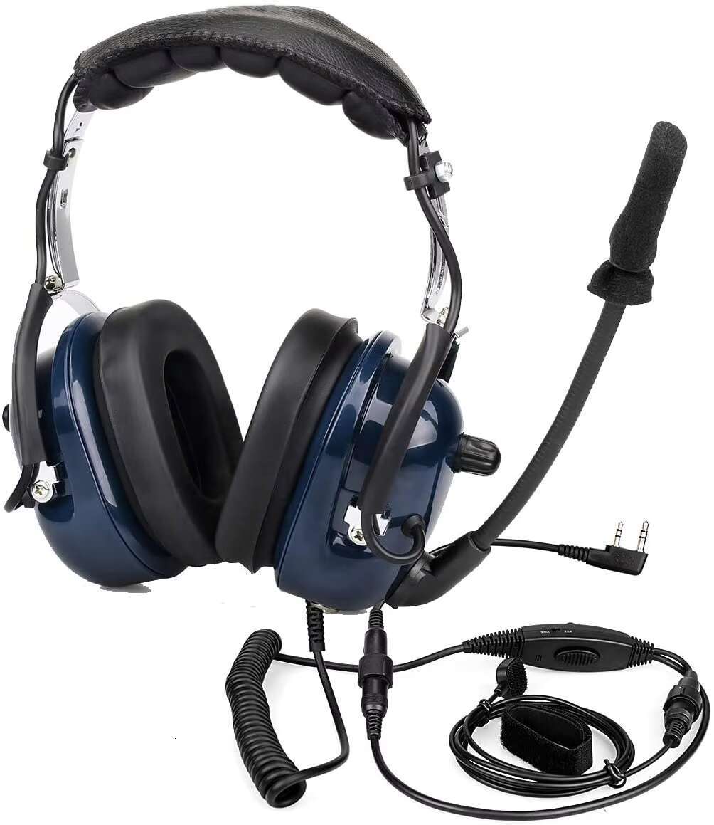 PNR Aircraft Headphones Two Way Radio Speaker Noise Cancelg Aviation Headset with Microphone for Pilot