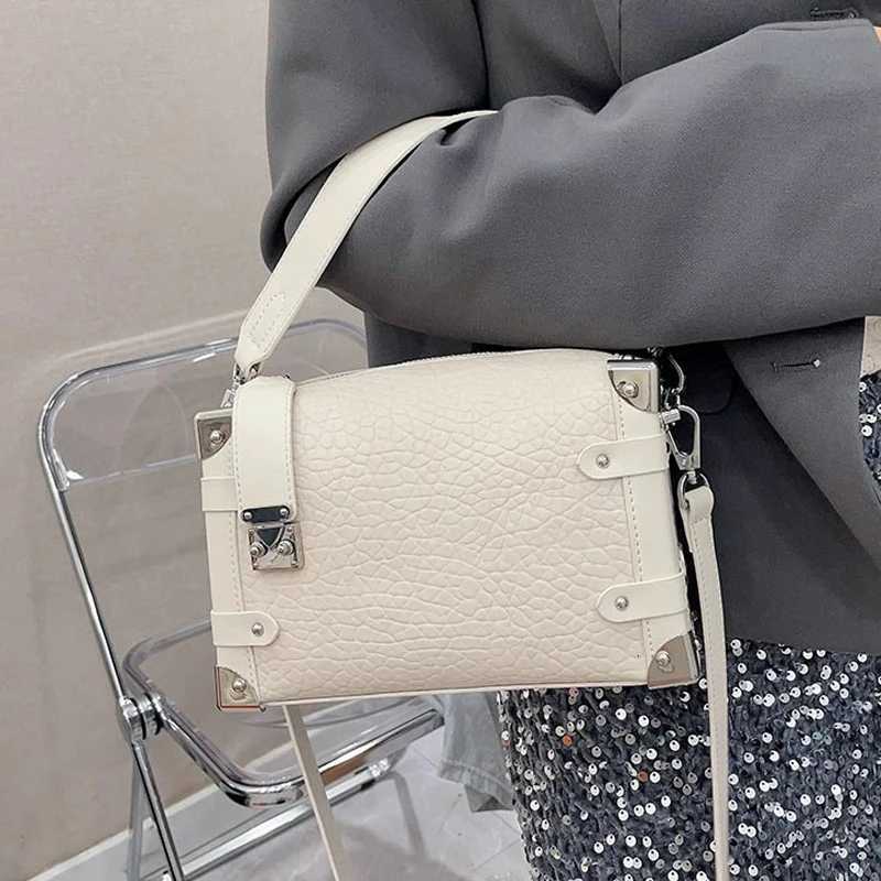 Classic Box Pillow Bags For Women Luxury Designer Handbag Purses 2025 New In PU Lychee Pattern Sequined Lock Top Handle ShoulderW251101