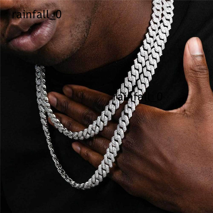 Custom Mens Hip Hop 8mm10mm Diamond Moissanite Cuban Link Chain Bracelet Necklace Fashion Jewelry with Gold Plating