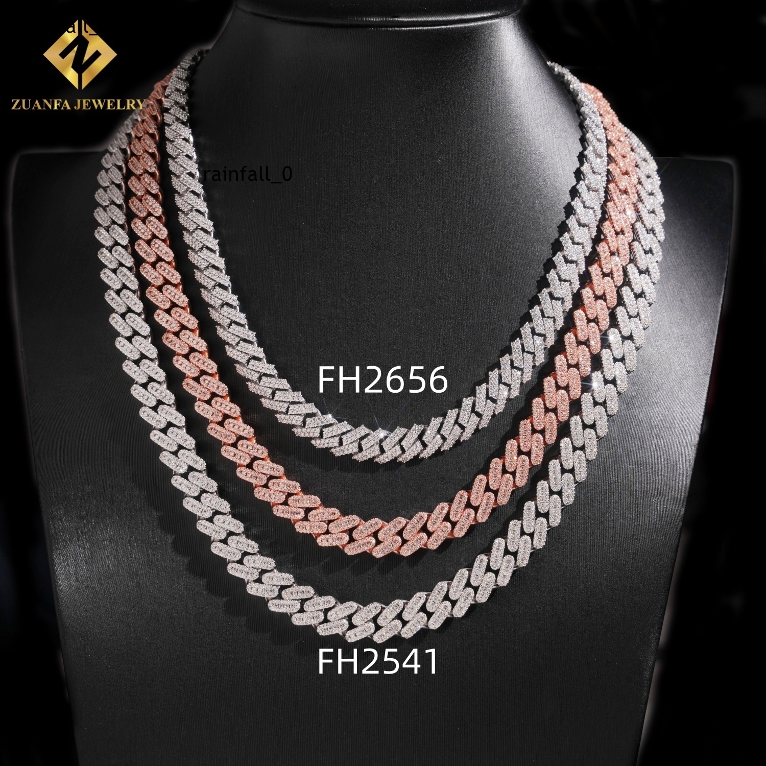 Wholesale Price Hip Hop Men Rose Gold Miami Necklace in 925 Silver 10mm Iced Out Moissanite Cuban Link Chain Rock Jewelry