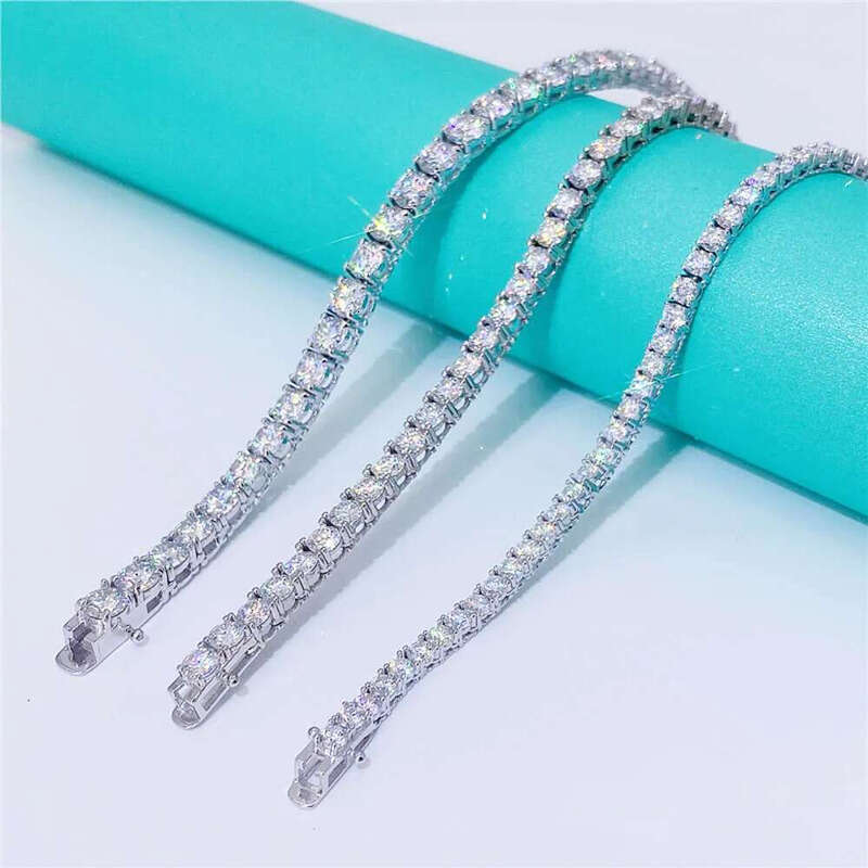 Real Gold Jewelry 5mm 16 18 20 22 24 26 28 Inches Gra Certificate Vvs Moissanite Dia Tennis Chain