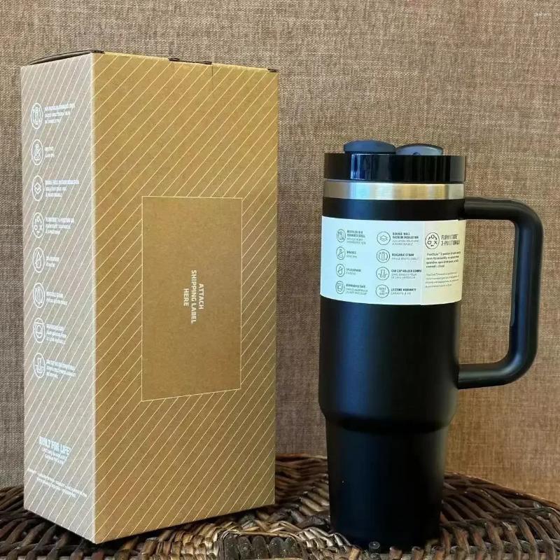 Water Bottles Star Purple 40oz Tumbler With Handle Straw Lid Stainless Steel Vacuum Insulated Car Mug Wall Thermal Iced Travel Cup