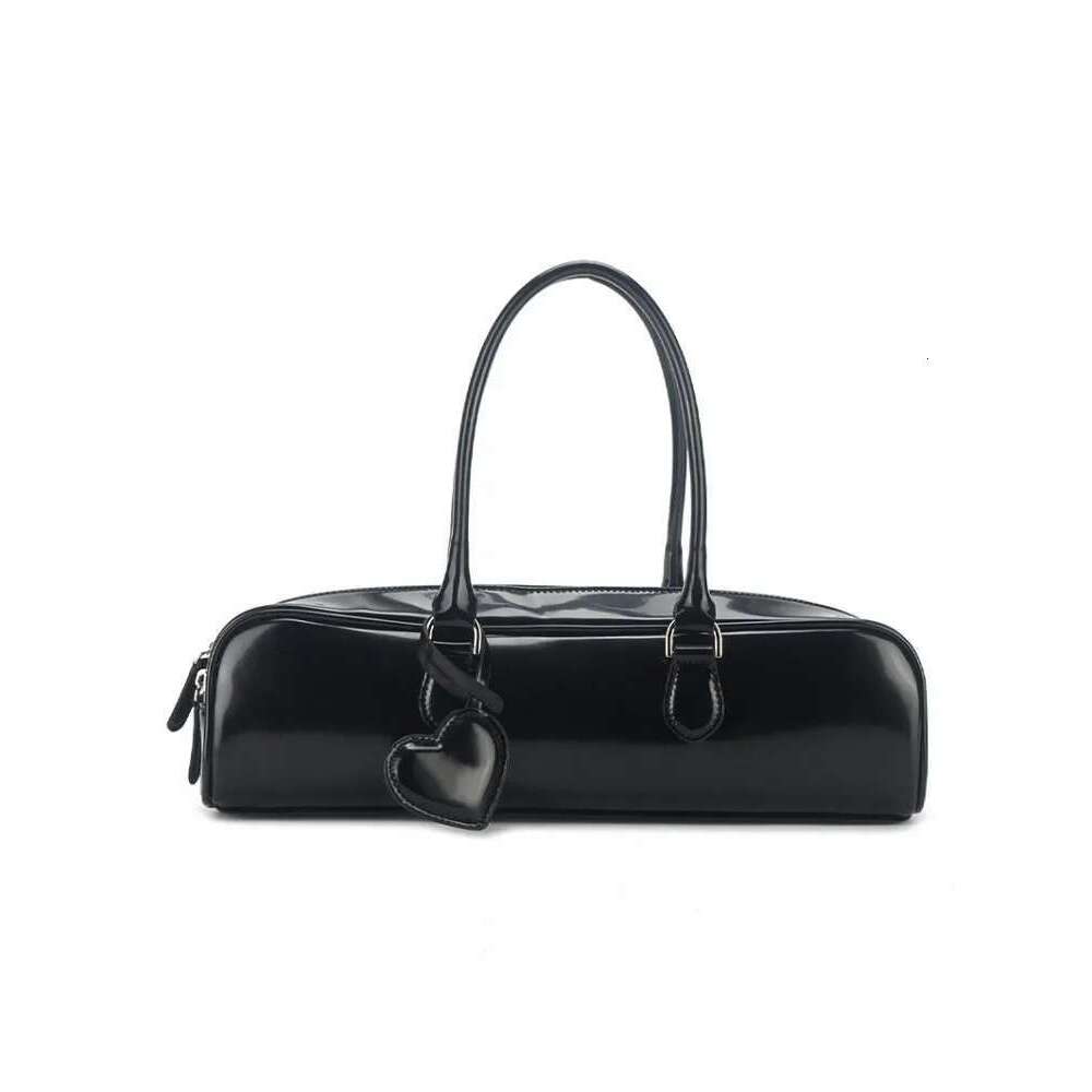 Women's Bags Solid Color Patent Leather Women Fashion Boston Casual Single Shoulder Handbag Tote High Street Design Underarm Bag