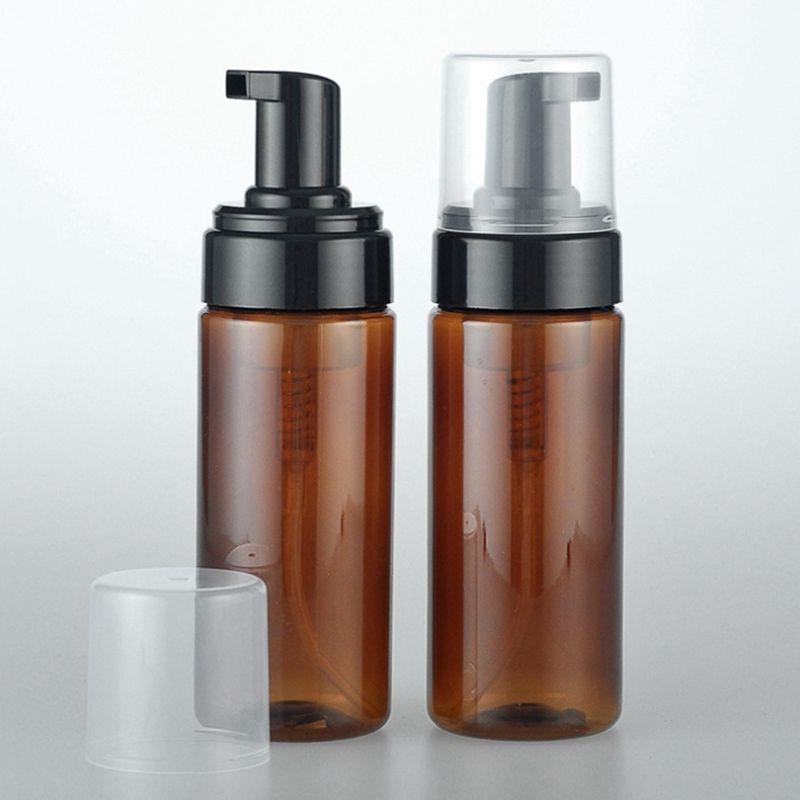 Wholesale 150ml Empty Amber Plastic Foaming Bottle Soap Dispenser Container Foam-soap-Dispense Foam lotion Pump bottles brown tube Sqmwv