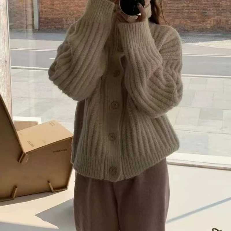 Autumn and Winter New Turtleneck Womens Cardigan Longsleeved Sweater Fashion Button Singlebreasted Casual JacketT251101