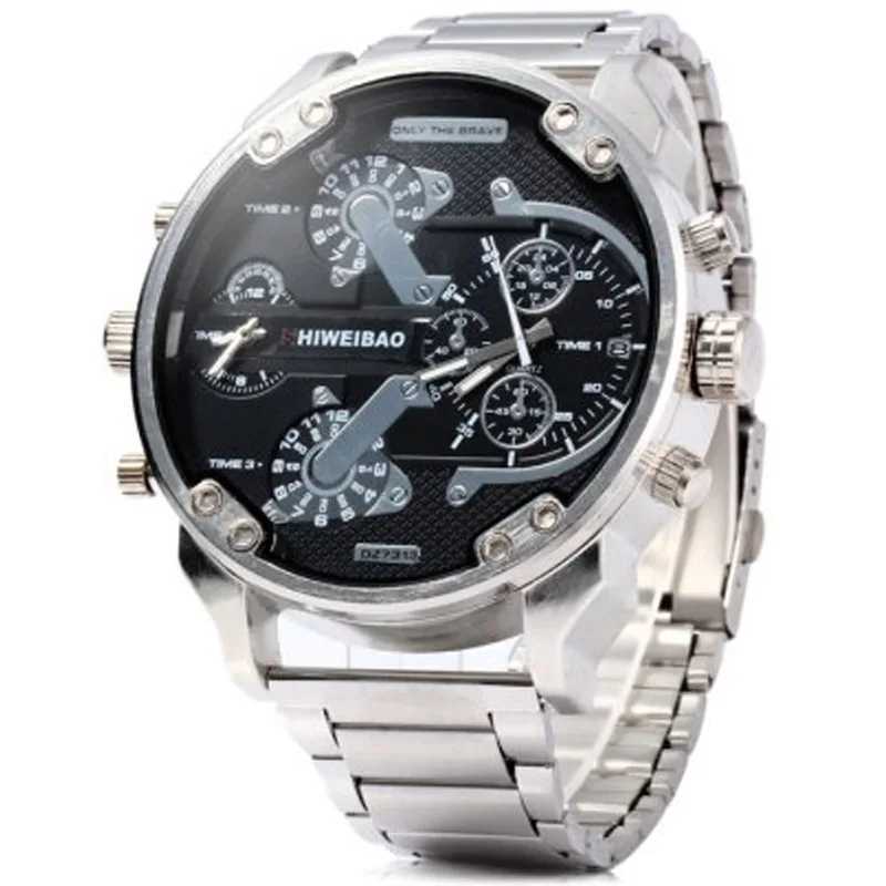 SHIWEIBAO Luxury Men Waterproof Dual Time Display Quartz Wrist with Stainless Steel Band Quartz WristesW251031