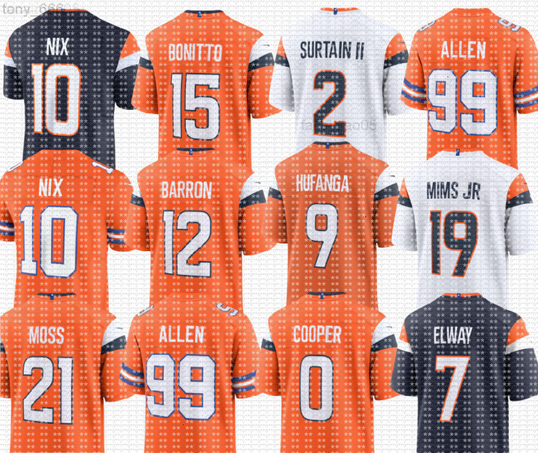nfl Broncos Jersey John Elway Terrell Davis Peyton Manning Bo Nix Patrick Surtain II Courtland Sutton Marvin Mims Jr Zach Allen Bonitto Quinn Meinerz Jahdae Barron