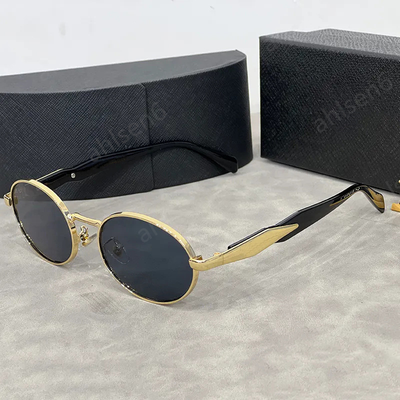 Designer sunglasses for women Oval glasses men luxury shades outdoor fashion photography sun glasses classic sunglasses Triangle tag high quality travel glasses