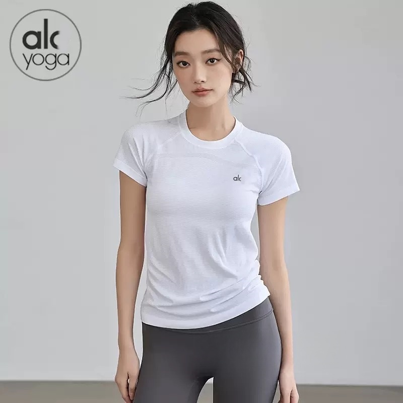 alosets Women aloshirts Yoga Shirt Tops Cew Neck Fintness Short Sleeve Crop Top T Shirt Skinfriendly Workout Summer Top Women Women Gym T-Shirt alosetses 980
