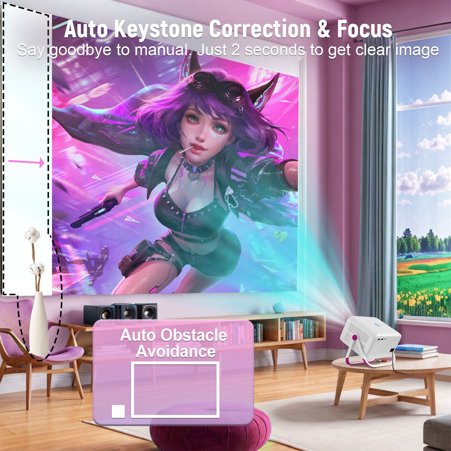 New L018 portable 4K home wall projection high-definition smart projector
