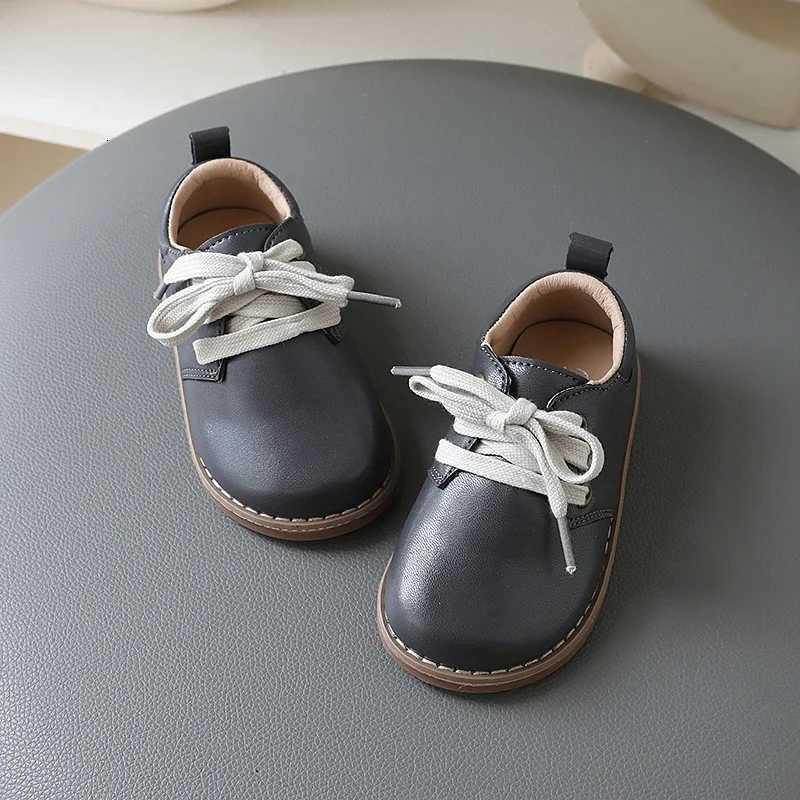 ChildrenCasual Leather Shoes Fashion Toddler Gilrs Boys Laceup School Shoes Autumn Spring 3 4 5 6Y Fashion Mary Jane ShoesT251101