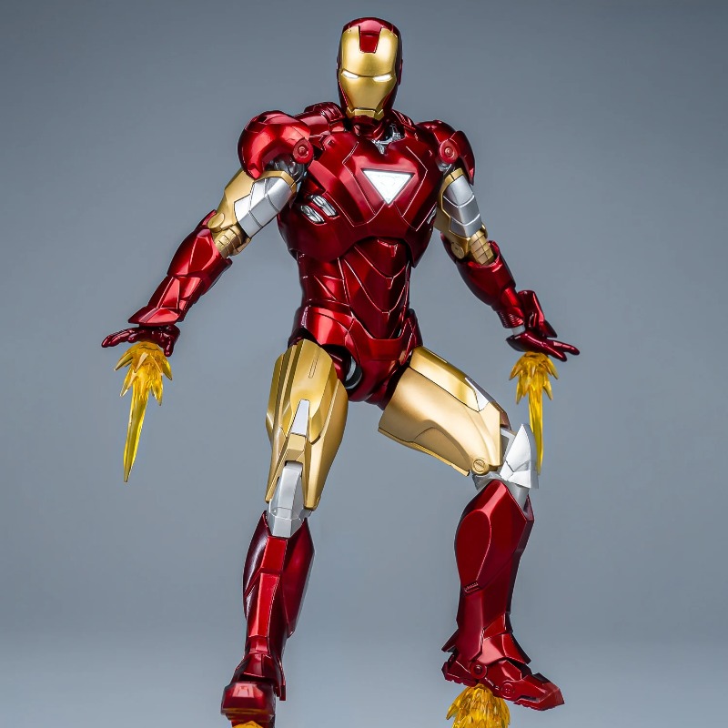 Fondjoy Marvel Avengers Iron Man MK6 1/12 Scale ABS Action Figure, Movable Joints Collectible Model Kit for Boys Adult Collectors, Birthday Gifts