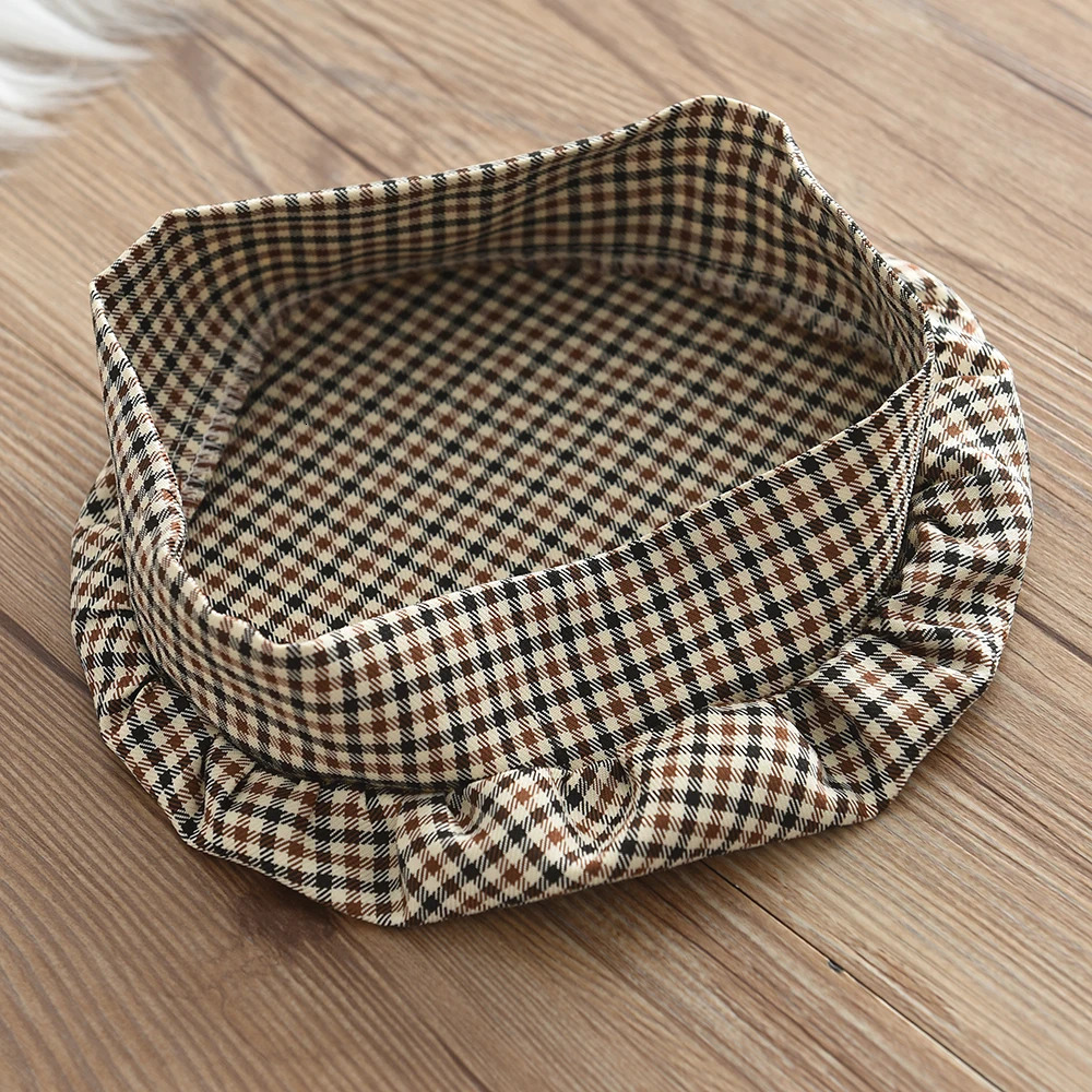 Girls set 2023 autumn childrens round neck topbow plaid shortshat three piece fashion 250325z