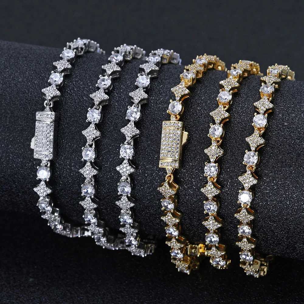 Beautiful ice out circular cut star tennis chain 5A CZ diamond necklace hip-hop jewelry custom best gift for women Y250329