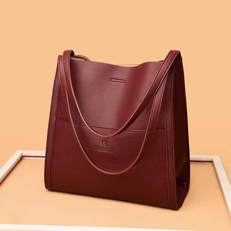 Soft Leather Luxury Handbag Womens New Casual Tote Bag Designer Ladies Large Shoulder Crossbody Handle Sac for Female PatchworkW251101