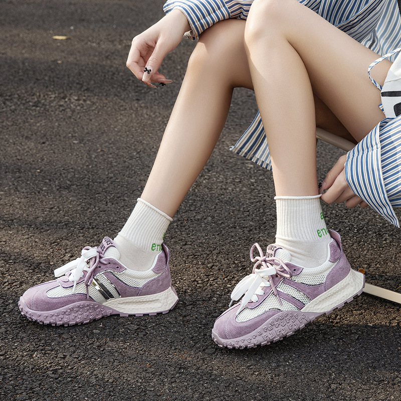 Spring/summer new platform versatile mesh breathable single shoes casual sneakers women's retro Forrest Gump shoe trend2025