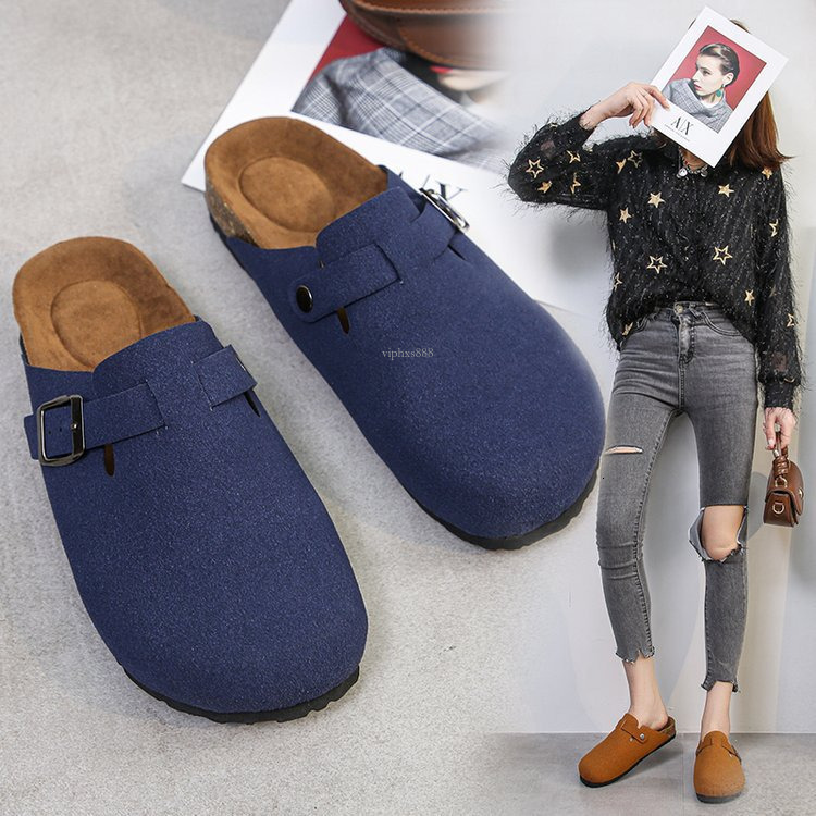 2025S hot Designer Sandals With Free Shipping New Flat Bottom Lazy Man Baotou Slippers For Women's Outwear Matte Personalized Big Head Half Toe M