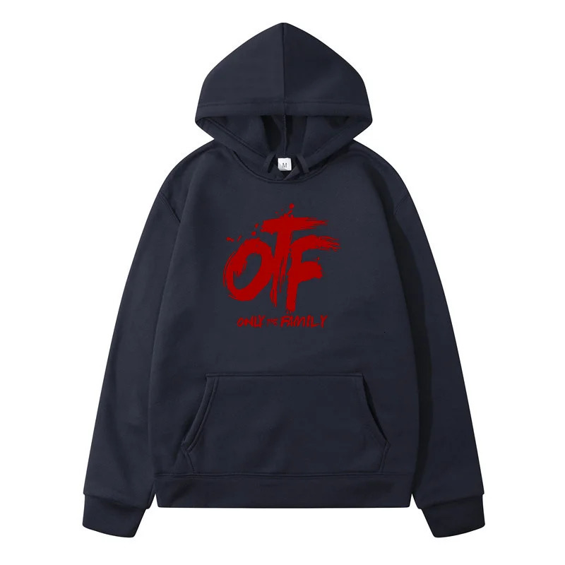 OTF letter printed hoodie mens fashionable casual long sleeved loose oversized zipper street sports shirt 250322