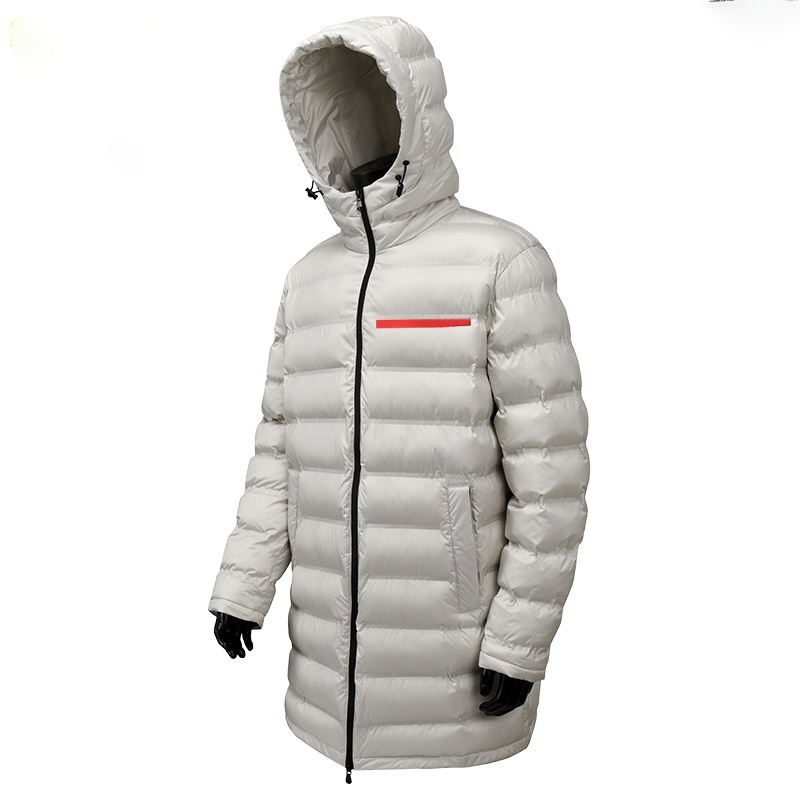 Winter mens down jacket fashion designer down outdoor hooded lightweight simple business men jacket trend versatile windproof warm loose white cotton coat top