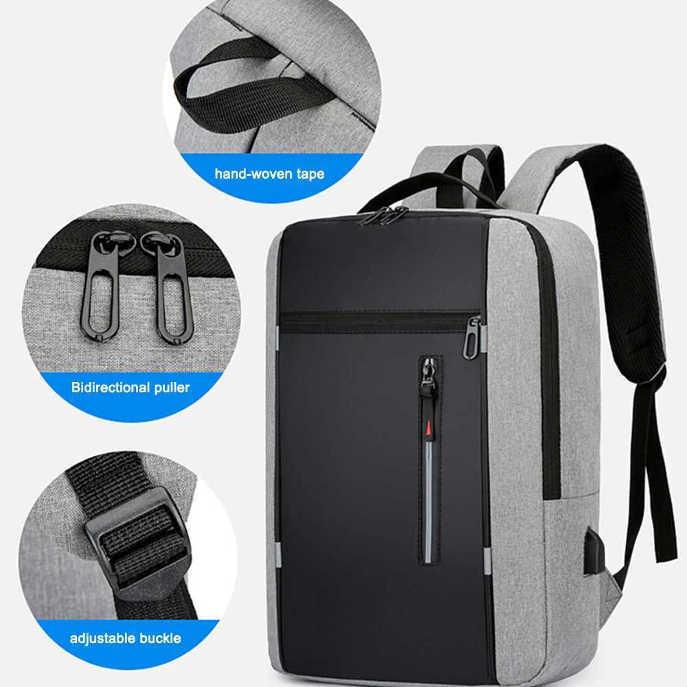 Portable Backpack Camping Travel Bag Business Daypack with USB Charging Port Fit 15.6 Inch Laptops for Men WomenC250407