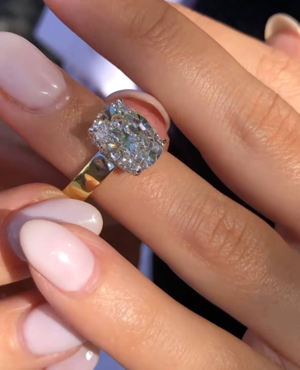 Stunning Cushion Cut Moissanite Bridal Wedding Ring Set Classic Diamond Mossanite Engagement Promise Rings 925 Sterling Silver