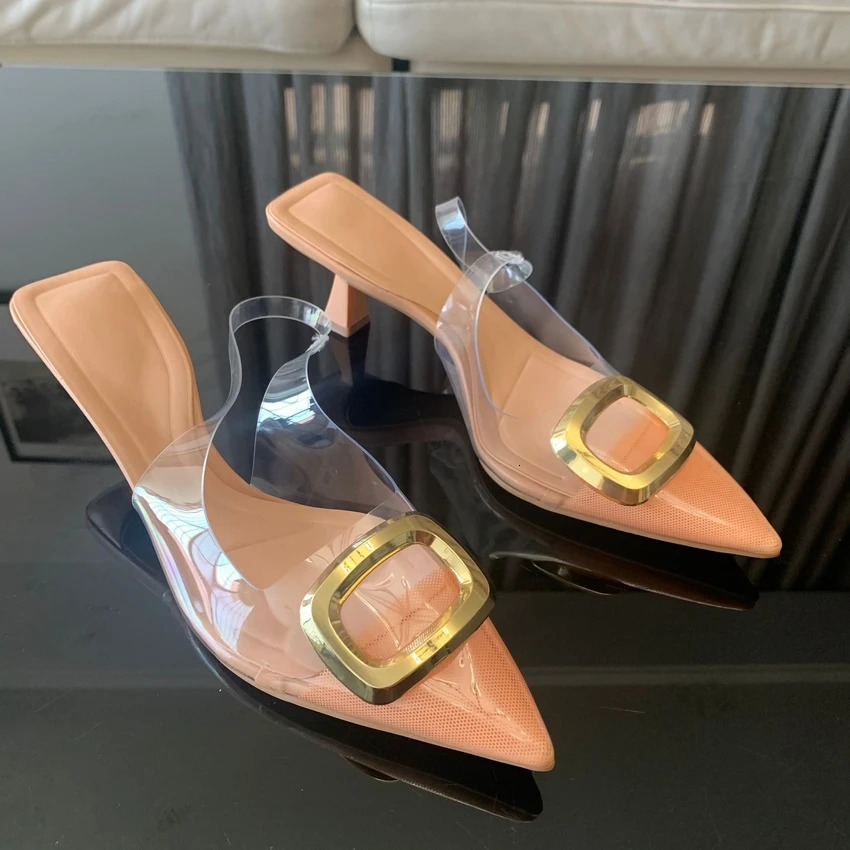y Womens High Heels PVC Fashion Sandals Summer Transparent Shoes Pump Strap Plus Size 42 250402BJ - view 3