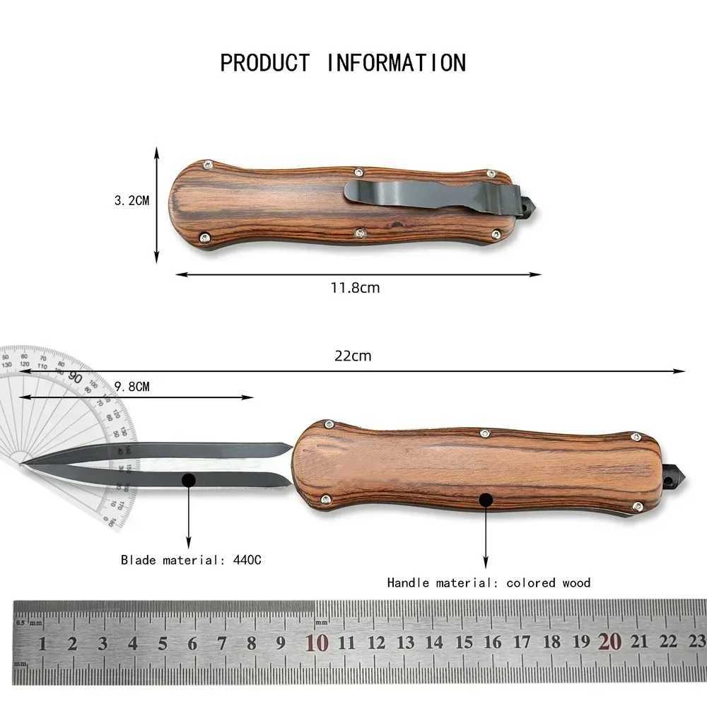 BM A06 folding blade Knfie assisted opening D2 blade wooden handle hunting knife camping self-defense EDC multi tool giftW250402