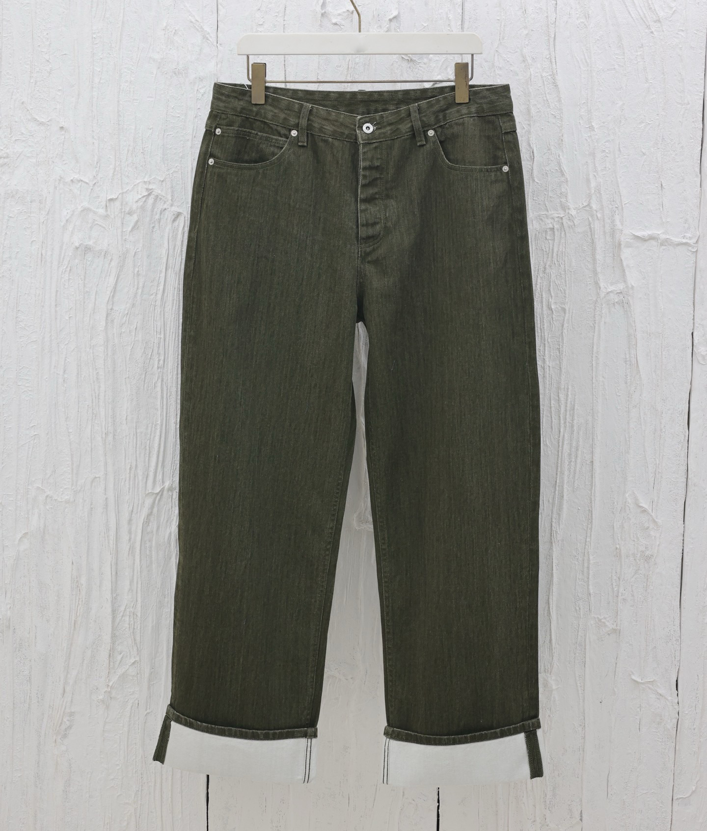 Men's Plus Size Pants Unwashed Selvedge Mens Raw Denim Jeans Indigo Small Quantity Wholesale Price Japanese Style Cotton Japan RED 53t2