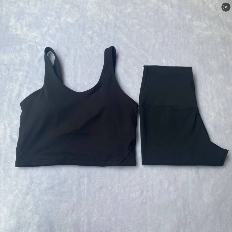 New Women leggings Bra set Flared pant yoga U-shaped Ring Built-in Chest Pad Sports Bra set