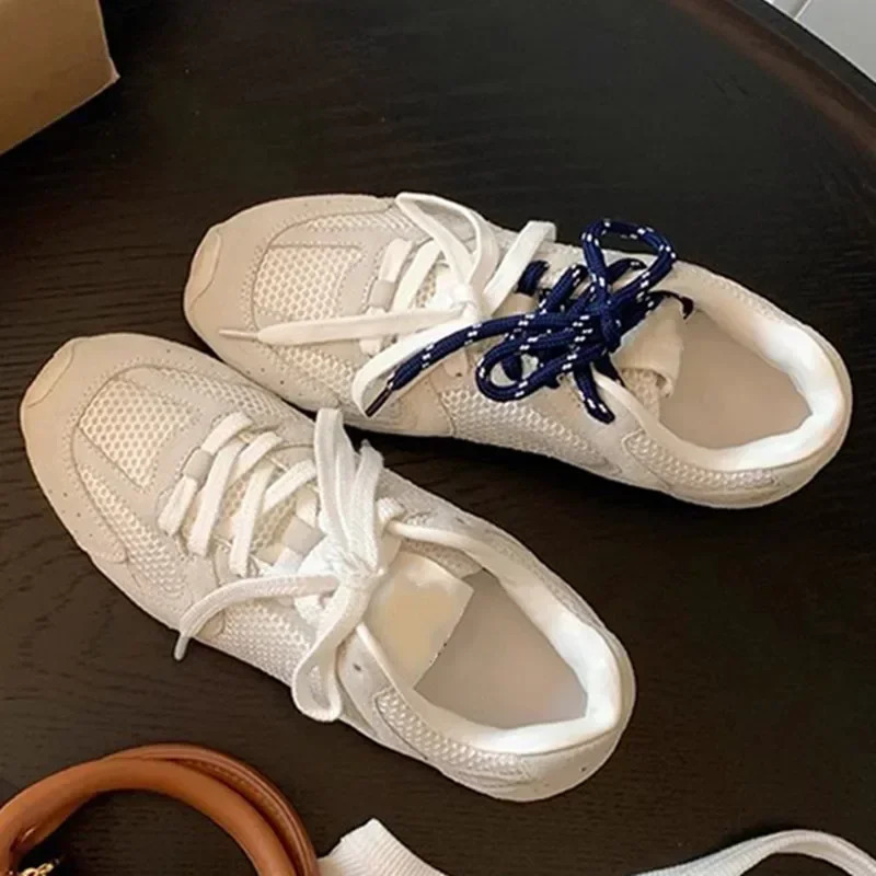 Womens Ankle Shoes Spring Fashion Casual Platform Sports Low Top Lace Up Tenis Feminino 250402