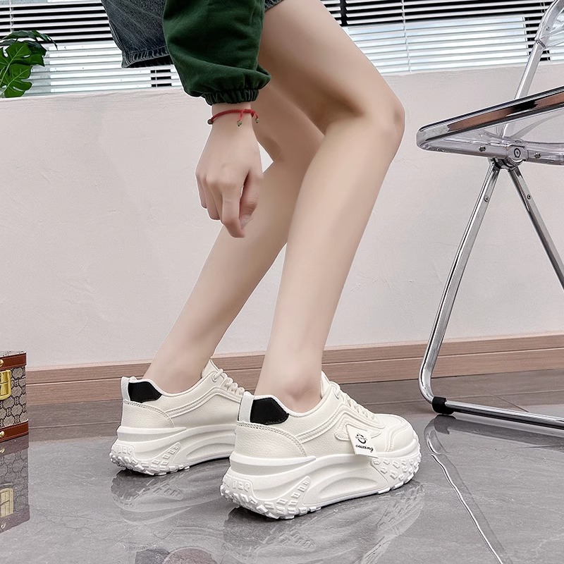 Show your feet little daddy shoes for women spring leather waterproof casual sneakers women's platform white shoes shoes for women