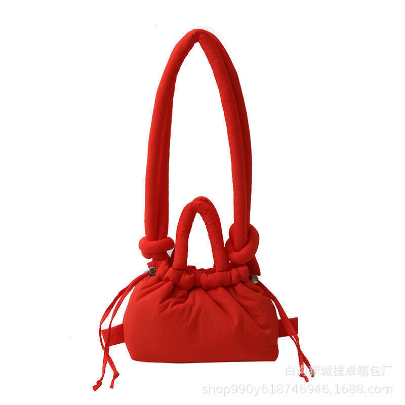 2025 NEW Nylon down padded cotton fashionable student backpack, portable makeup bag, casual single shoulder women's bag