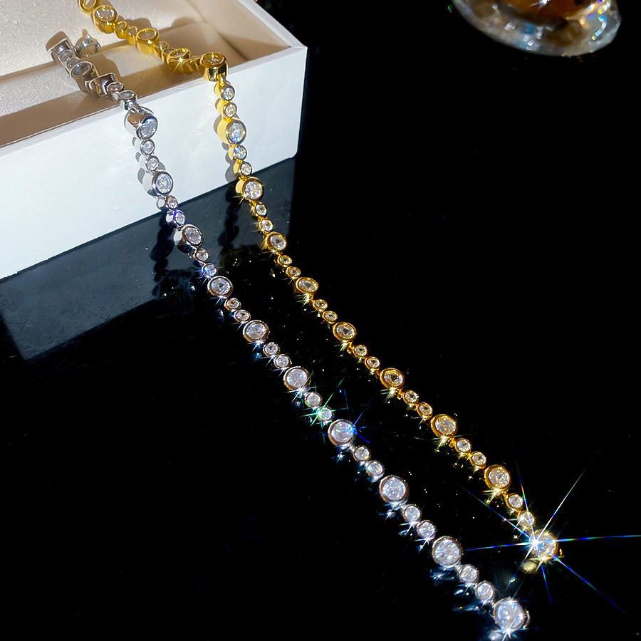 Korean Style INS Zircon Round Light Luxury High-End Feel Bracelet Simple Niche Design Sense Elegant Jewelry Wholesale - view 8