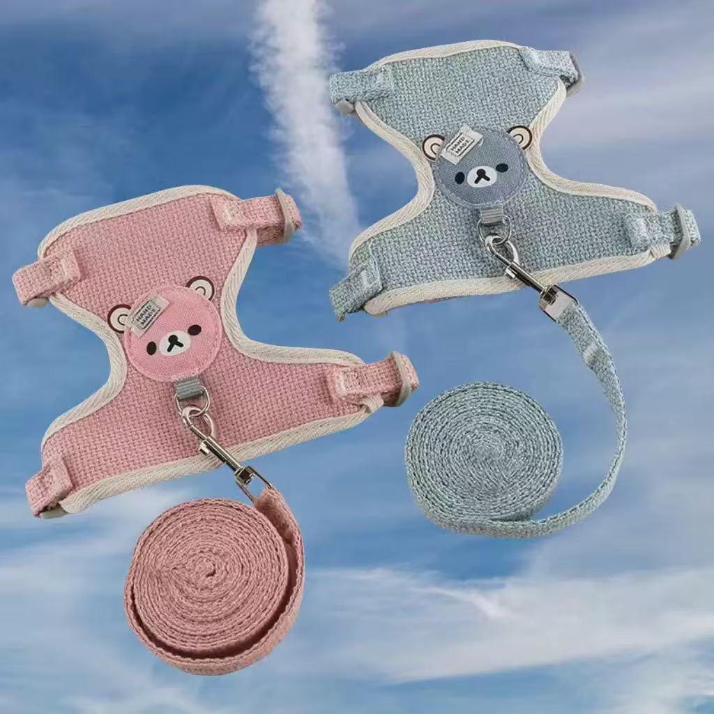 2025 new Cat and vest with adjustable leash for outdoor use, special harness chain to prevent slipping, dog walking rope