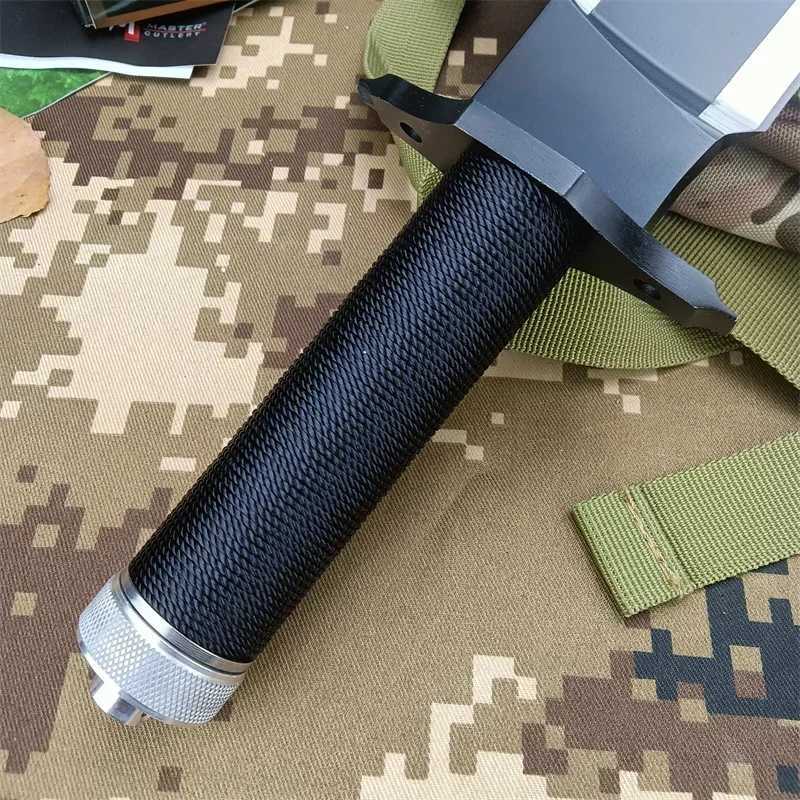 Tactical Rambo II Survival Knife 420 Steel Tube Packaging Paraflow Handle 9Cr8Mov Blade Outdoor Hunting and Rescue Fixed BladeW250402