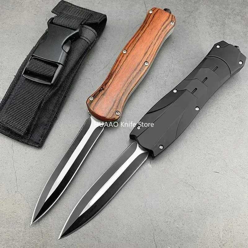 BM A06 folding blade Knfie assisted opening D2 blade wooden handle hunting knife camping self-defense EDC multi tool giftW250402